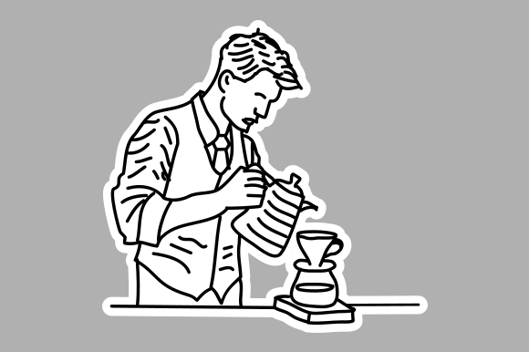 Barista Making Pour Over Coffee Graphics