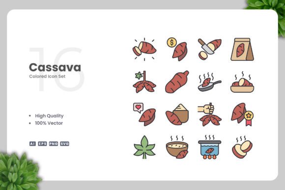 Cassava Color Icons: Graphics and Icons for Local Business