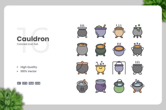 Cauldron Color Icons for Graphics and Branding