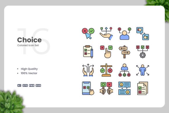 Choice Color Icons: Graphics and Icons for Digital Sellers