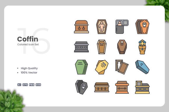 Coffin Color Icons: Graphics and Icons for Modern Design