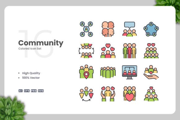 Community Color Icons: Graphics and Icons for Modern Design