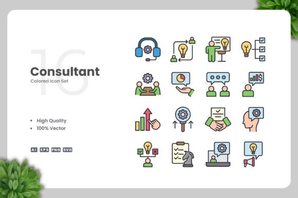 Consultant Color Icons: Graphics and Icons for Local Business