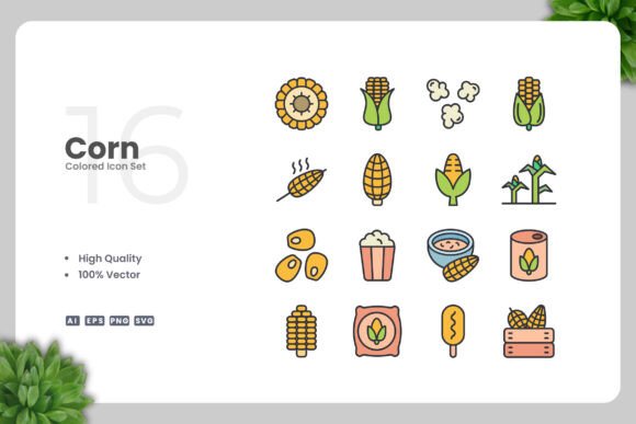Corn Color Icons: Graphics for Creative Sellers