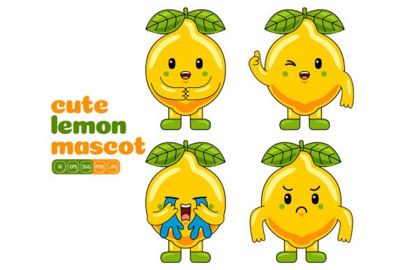 Cute Lemon Mascot Vector Pack 01: Graphics for Creative Projects