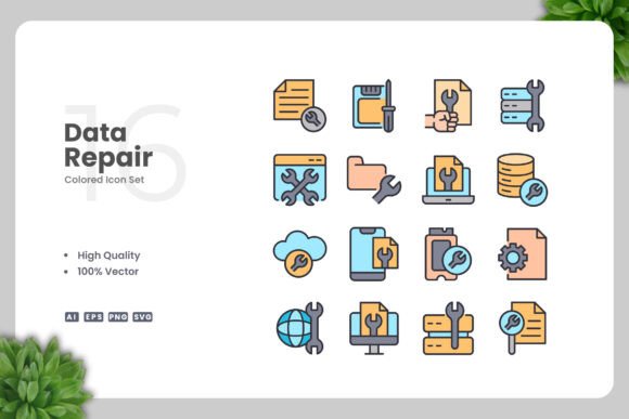 Data Repair Color Icons: Graphics and Icons for Real Projects
