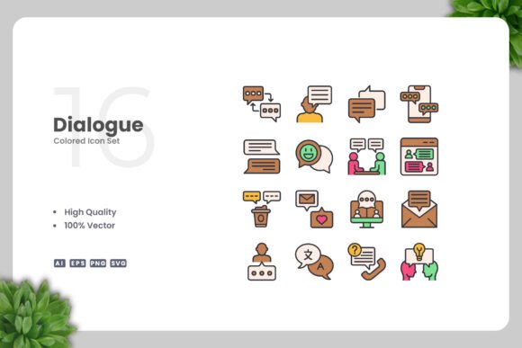 Dialogue Colored Icons: Graphics and Icons for Creative Design