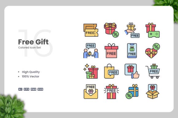 Free Gift Color Icons: Graphics and Icons for Creative Projects
