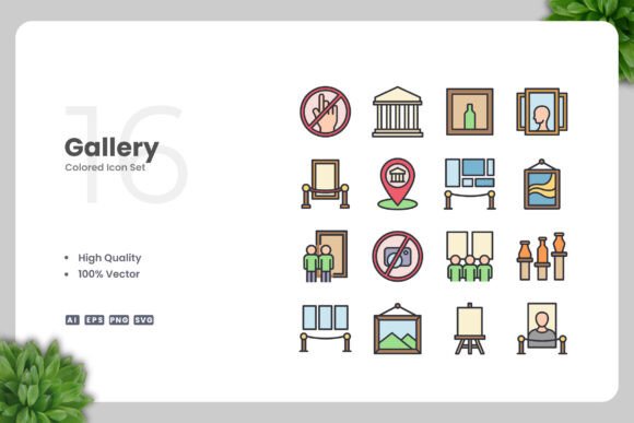 Gallery Color Icons: Graphics and Icons for Creative Design