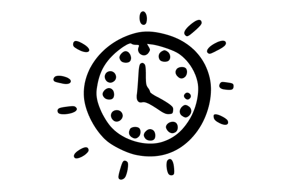 Hand-Drawn Clock Illustration for Graphics and Illustrations