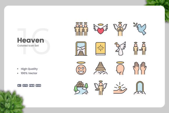Heaven Colored Icons: Graphics and Icons for Digital Sellers
