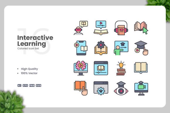 Interactive Learning Colored Icons