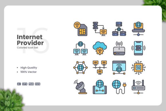 Internet Provider Colored Icons