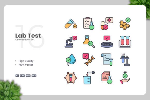 Lab Test Colored Icons: Graphics and Icons for Modern Design