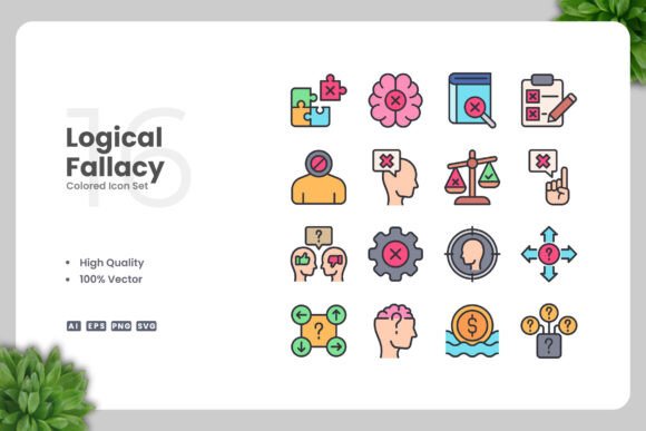 Logical Fallacy Colored Icons