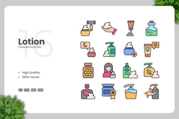 Lotion Colored Icons: Graphics and Icons for Modern Design