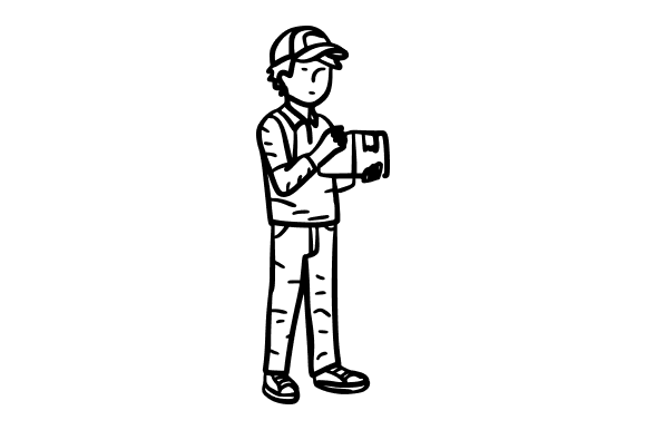 Mail Carrier Delivering: Graphics and Illustrations for Creative Publishing