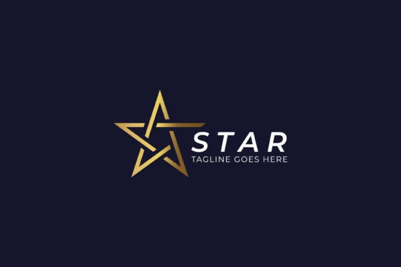 Modern and Elegant Gold Star Logo Graphics