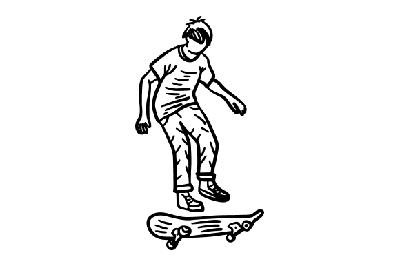 Oung Skater Performing a Kickflip: Graphics and Illustrations for Creative Brands