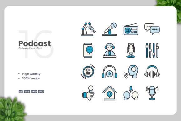 Podcast Color Icons for Creative Crafters