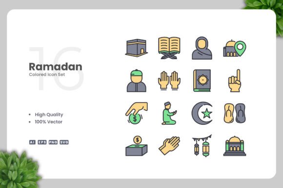 Ramadan Color Icons for Graphics and Icons