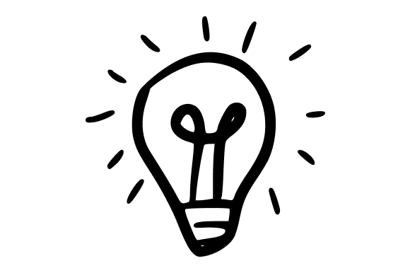 Shining Light Bulb Doodle Graphics