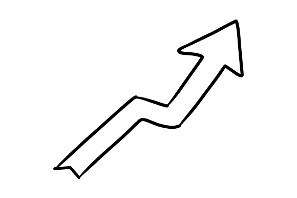Upward Arrow with Business Graphics and Illustrations