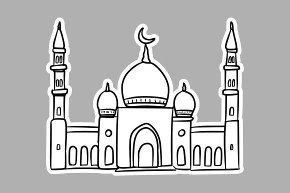 Vintage Islamic Mosque Illustration Graphics
